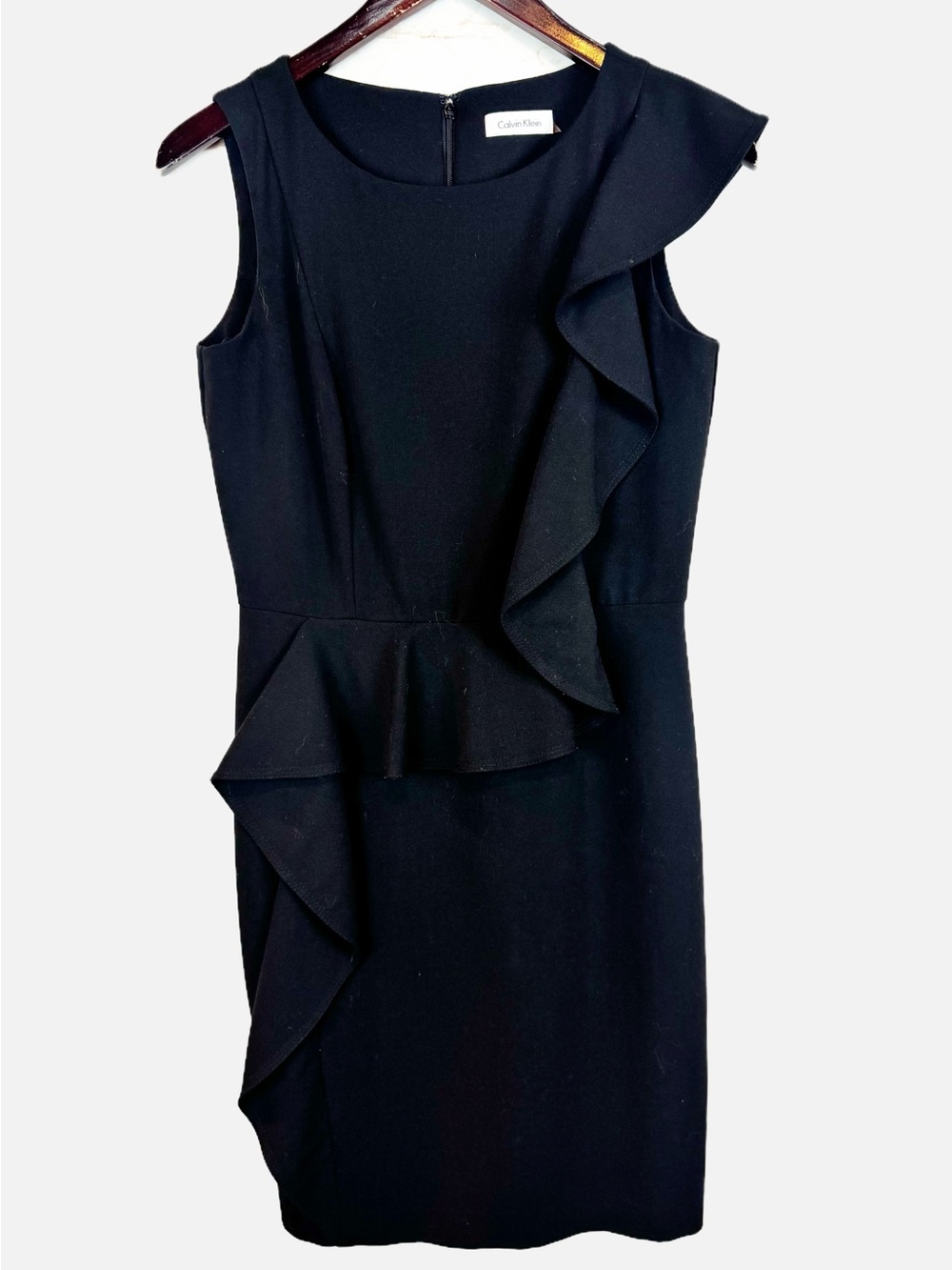 Calvin Klein | Black Sleeveless Ruffle Dress, M